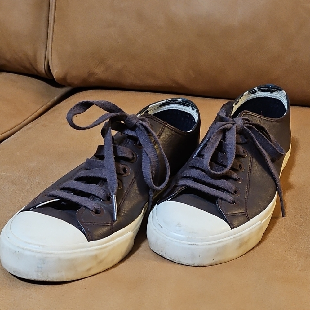 Paul Smith Jeans Dark Brown and White Casual Sneakers- Size UK 6- Feel Like 7